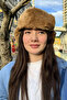 Young Camel Plush Pilot Hat |   Unisex Trendy Winter Ushanka Model with Headphones - 5
