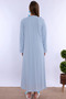 Comfortable Cut Cotton Dressing Gown Maternity Nightgown Set Effortt - Blue - 6
