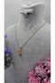 Gold Color Rainbow Angel Wing Steel Zircon Stone Necklace Non-Tarnishable - 45 cm - 2