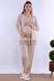 Comfortable Cut Long Robe Maternity Pajama Set Effortt - Beige - 7