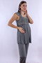 Cotton Comfortable Cut Maternity Pajama Set with Breastfeeding Feature Effortt - Smoked - 7