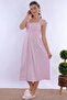 Cotton Maternity Nightgown with Breastfeeding Feature Effortt - Pink - 4