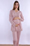 Cotton Maternity and Postpartum Pajama Set with Breastfeeding Features Carpediem |   Elastic Waistband - Dried Rose - 6