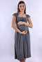 Cotton Maternity Nightgown with Breastfeeding Feature Effortt - Gray - 8