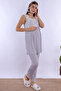 Cotton Comfortable Cut Maternity Pajama Set with Breastfeeding Feature Effortt - Gray - 4