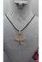 Phoenix Figured Black Rope Chain Gold Color Zircon Stone Necklace-45Cm