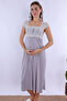 Cotton Maternity Nightgown with Breastfeeding Feature Effortt - Gray - 8