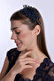 1015 Navy Blue Pearl Stone Maternity Crown - 4