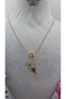 Gold Color Rainbow Angel Wing Steel Zircon Stone Necklace Non-Tarnishable - 45 cm