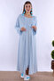 Comfortable Cut Cotton Dressing Gown Maternity Nightgown Set Effortt - Blue - 4