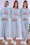 Hijab-Friendly Cotton Maternity and Postpartum Set with Breastfeeding Features Mecit | 5 Pieces - Blue
