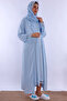Pregnant and Postpartum Set with Hijab and Breastfeeding Features - 5 Piece Effortt - Blue - 4