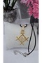 Modern Infinity Symbol Necklace - Gold Color with Zircon Stone - 45cm - 7