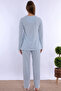 Cotton Maternity and Breastfeeding Pajama Set with Hijab and Robe - Blue - 7