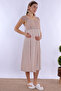 Cotton Maternity Nightgown with Breastfeeding Feature Effortt - Beige - 4
