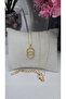 Gold Color Double Ring Infinity Necklace with Zircon Stone, Tarnish Resistant Steel 45 cm - 4