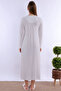 Cotton Maternity Nightgown with Breastfeeding Feature - Ecru - 4