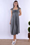 Cotton Maternity Nightgown with Breastfeeding Feature Effortt - Gray - 3