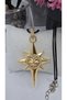 Zircon Stone Gold Color 8-Pointed Star Black Rope Chain Necklace-45Cm - 5