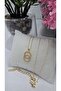 Gold Color Double Ring Infinity Necklace with Zircon Stone, Tarnish Resistant Steel 45 cm - 5