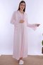 Cotton Pajama Maternity Nightgown Set – Maternity Nightgown with Breastfeeding Feature - Pink - 3