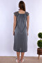 Cotton Maternity Nightgown with Breastfeeding Feature Effortt - Gray - 7