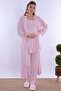 Long Robe Maternity Pajama Set with Breastfeeding Feature Effortt - Pink - 4