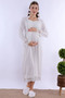 Comfortable Cut Cotton Dressing Gown Maternity Nightgown Set Effortt - Ecru - 7
