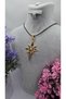 Zircon Stone Gold Color 8-Pointed Star Black Rope Chain Necklace-45Cm - 3