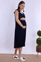 Cotton Maternity Nightgown with Breastfeeding Feature Effortt - Navy Blue - 4