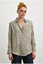 Women's V-Neck Leopard Printed Viscose Satin Premium Comfortable Fit Shirt Nv3000 - 2