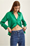 Women's V-Neck Loose Fit Premium Fabric Plain Basic Stylish Satin Shirt Nmr1200 - 3