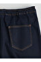 Navy Blue Wideleg Women's Jean Pants with Elastic Waist from Plus-Store - 7