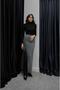Anthracite Lace Slit Detailed Knitwear Skirt - 2