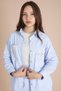 Blue Embroidered Shirt-Detailed Bodysuit Girls' 3-Piece Trouser Set 23561 - 2