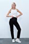 Maternity Stretchy Tummy Band Ripped Mom Fit Jeans Black - 3