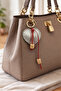 Designer Leather Heart Keychain & Bag Accessory - 3