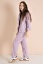 Pink Text Detail Shirt Girls' Pants Gabardine Set 23564 - 6