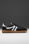 Women's Black and White Thermo Sole Side Striped Lace-Up Casual Comfortable Sports Shoes - 5