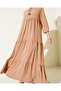1627 Collar Lace-up Hijab Dress - D.Mink - 3