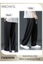 Men's Ice Silk Sweatpants, Loose Fit Straight Wide Leg Sports Pants with Side Pockets, Comfortable D - 3
