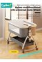 7PCS Baby Bedside Crib, Baby Bed with 360° Swivel Wheels, Portable Folding Bassinet for Infant Newb - 5