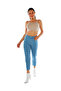 Women Printed Mom Fit Blue Jeans Pants - 6
