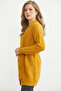 Polo Collar Belted Wool Knitwear Cardigan - Mustard - 3