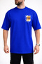Men's White Dream and Mdvi Text Printed Crew Neck Cobalt Blue T-Shirt - 2