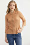 Women's Camel Polo Collar Buttoned Jacket 712104-31791.1 - 2