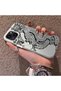 iPhone 14 Plus/15 Plus Compatible High-Quality Chinese Style Black and White Dragon Print Case