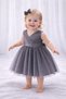 Baby Girl Gray Wrap Mini Dress Birthday Satin Dress