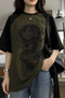 Green Raglan Chinese Mythology Dragon Printed Y2K Unisex T-Shirt - 3