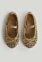 Gold Mesh Ballerina Shoes - 2